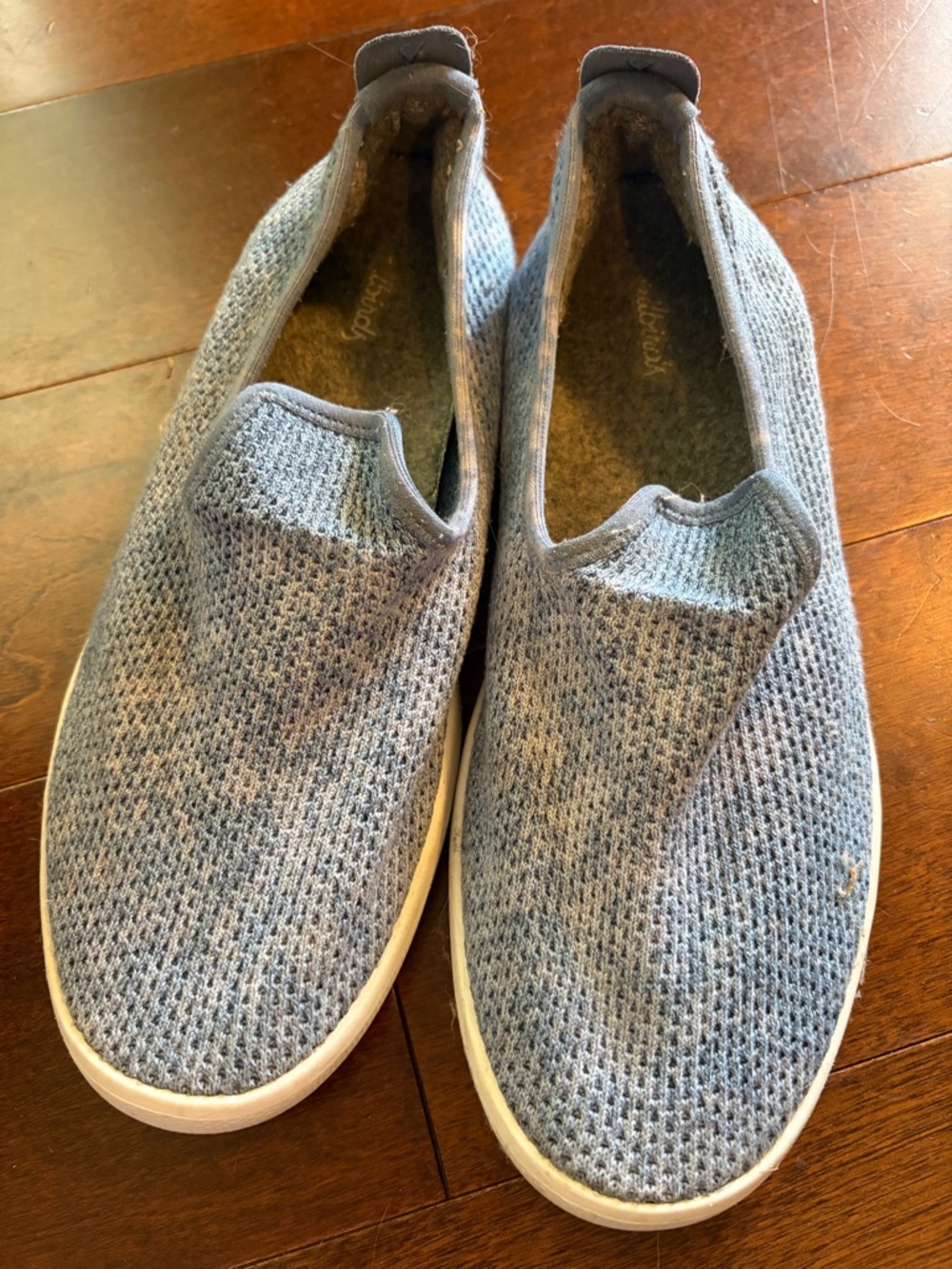 allbirds Light Blue Knit Slip-On Women's Loafers